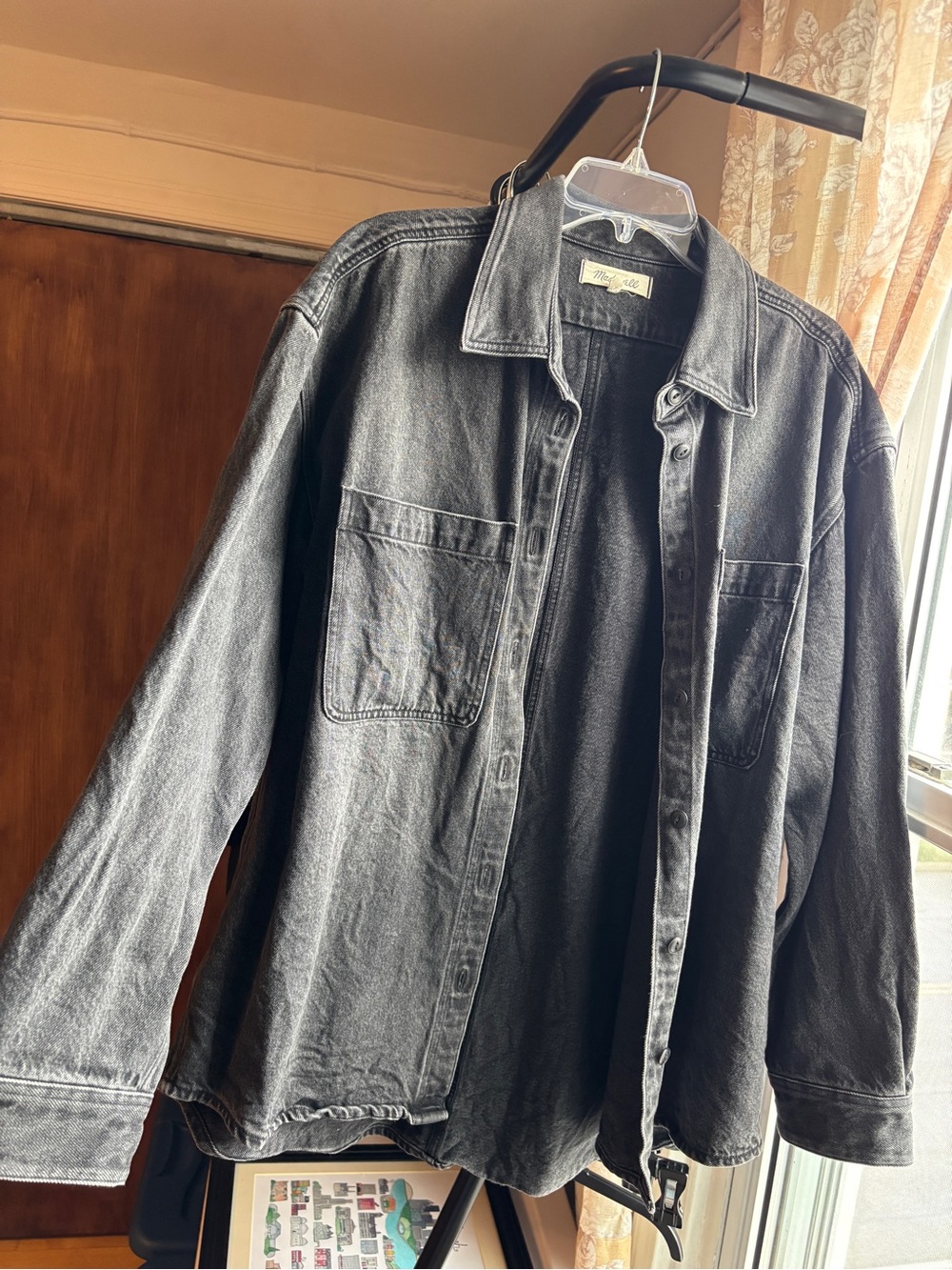 EUC Madewell Denim Oversized Button-Up Shirt Jacket in Lunar Wash | Women’s XL